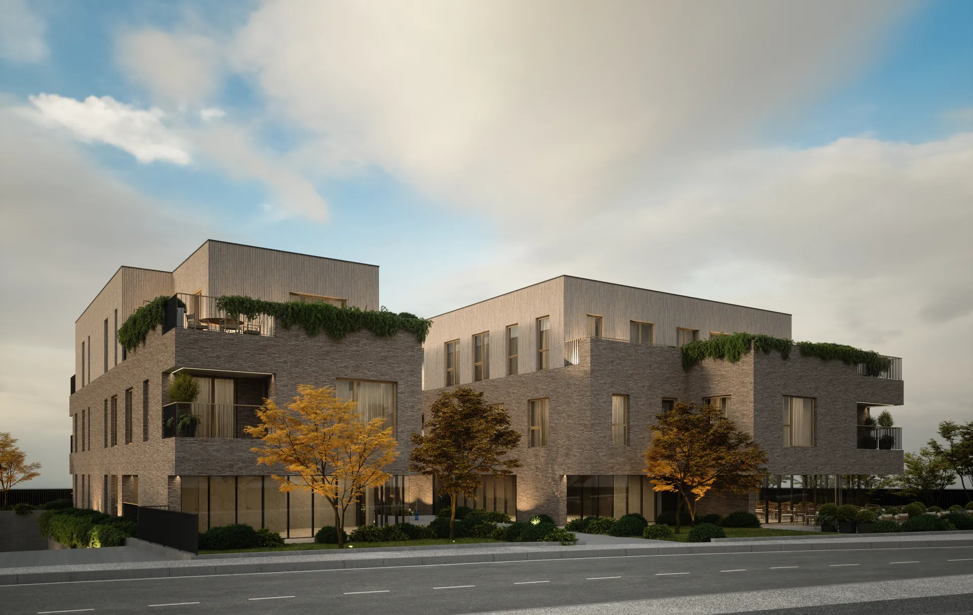 ResidenceZ Zabok — večernja vizualizacija zgrade